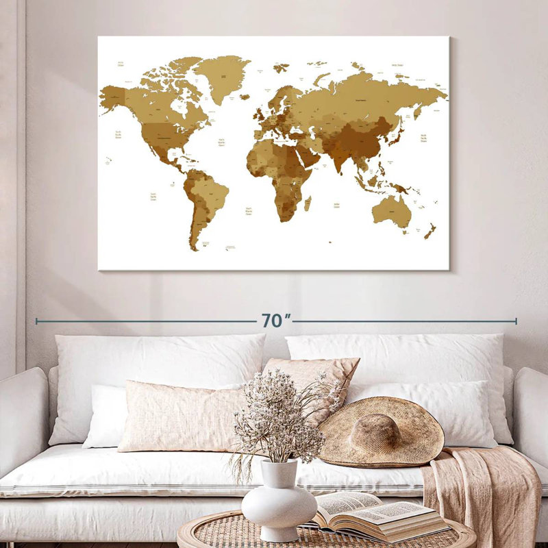 Carte du monde Aliaz, H 34 po x l 51 po