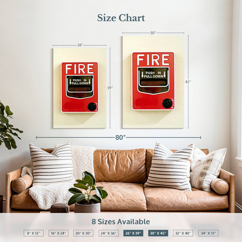 Alcaraz Fire Alarm, 39" H x 26" W