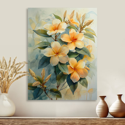 Plumeria I - art mural jaune Plumeria jaune et blanc
