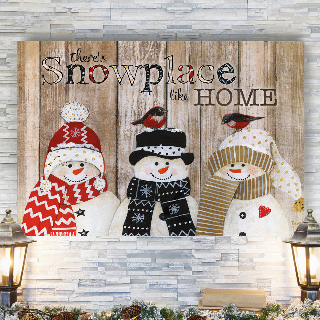 Snowplace Like Home - Painting Print on Canvas The Holiday Aisle® 
