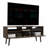 Tv Stand For TV´S Up 52" Bull, Three Open Shelves, Two Flexible Drawers, Dark Walnut Finish