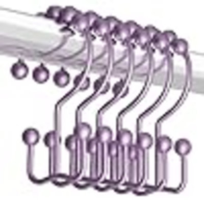Shower Curtain Hooks Rings, Rust-Resistant Metal Double Glide Shower Hooks For Bathroom Shower Rods Curtains, Set Of 12 Hooks