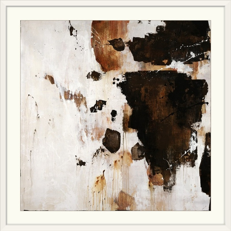'carbone Par Sydney Edmunds Impression De Peinture, Blanc encadré, 38" H x 38" lx 1" p