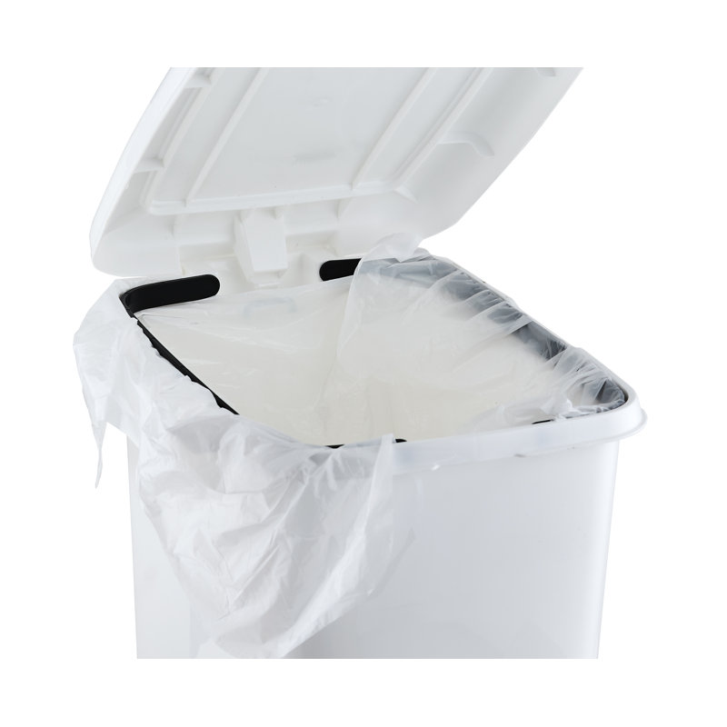 Poubelle à pédale, Blanc, 4 gallons