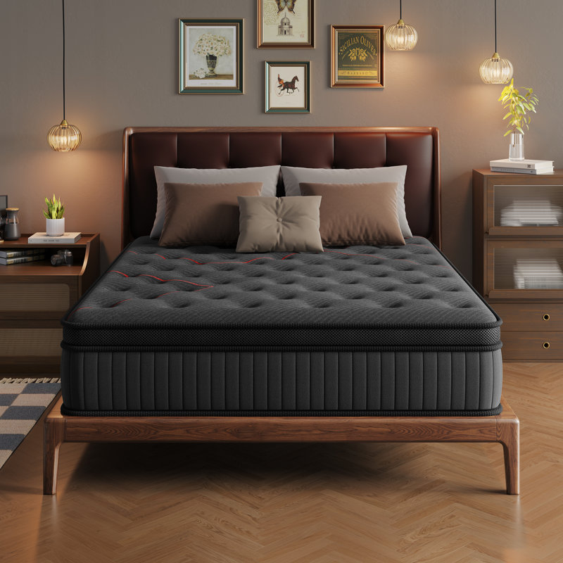 12 Inch Pain Relieving Hybrid Mattress - Extra Lumbar & Hip Support, Fiberglass-Free Bed in a Box with 365-Night Trial, CertiPUR-US Certified No Odor Mattress