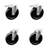 Phenolic Wheel Swivel Bolt Hole Caster Set with 2 Total Lock Brake