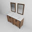 Meuble-lavabo double 60 po Rustwood X P 22 po D, plateau en quartz blanc et 22 po Miroirs