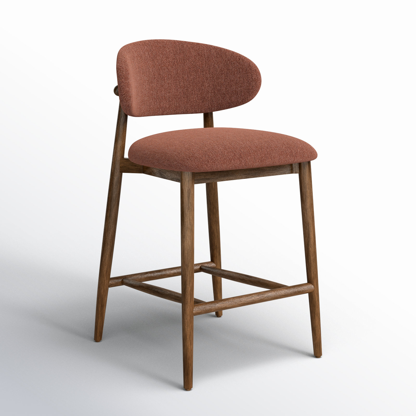 Deloris 27" Bar Stool, Rust Performance Chenille