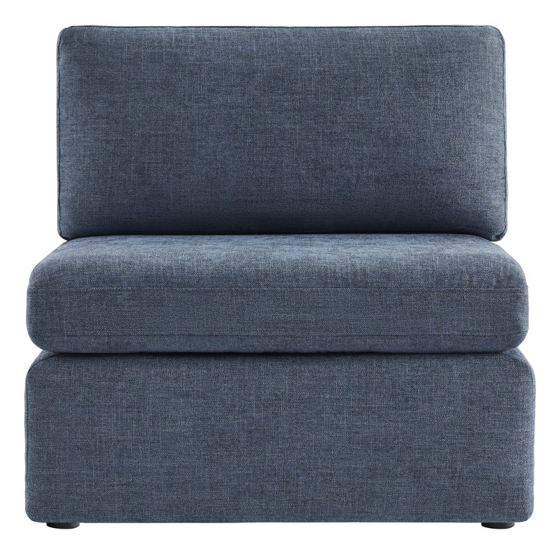 Winfree 34'' Upholstered Armless Chair For Sectional Sofa, Blue
