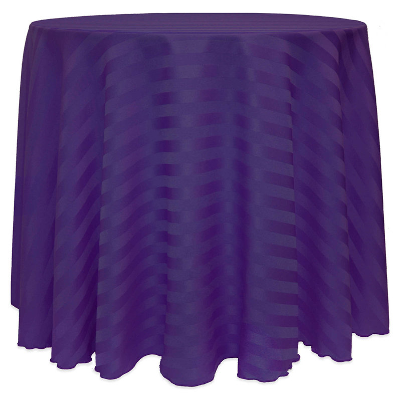 Ultimate Textile Satin Stripe Rectangular Tablecloth, 120" x 120", Purple, 1