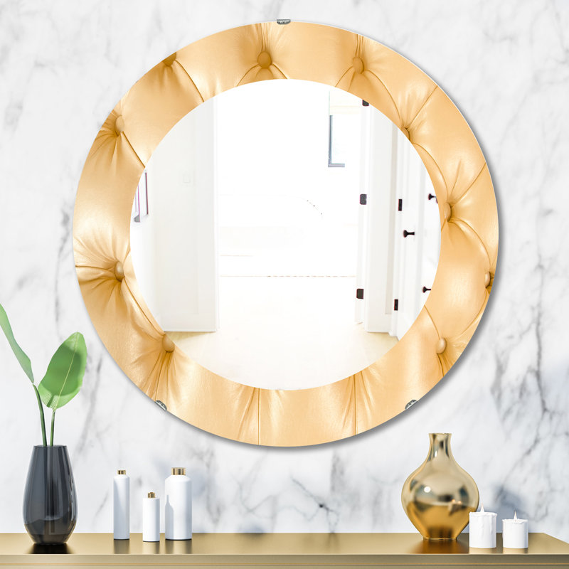Miroir mural en cuir, H 31,5 po x l 23,7 po