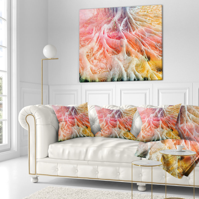 Coussin rétro imprimé aquarelle, 16 po x 1 po, Coussin décoratif
