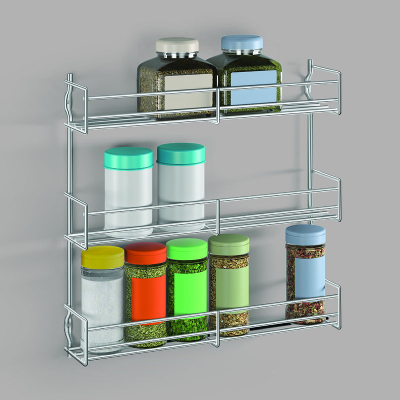 Chrome-Plated Spice Rack With 3 Levels
