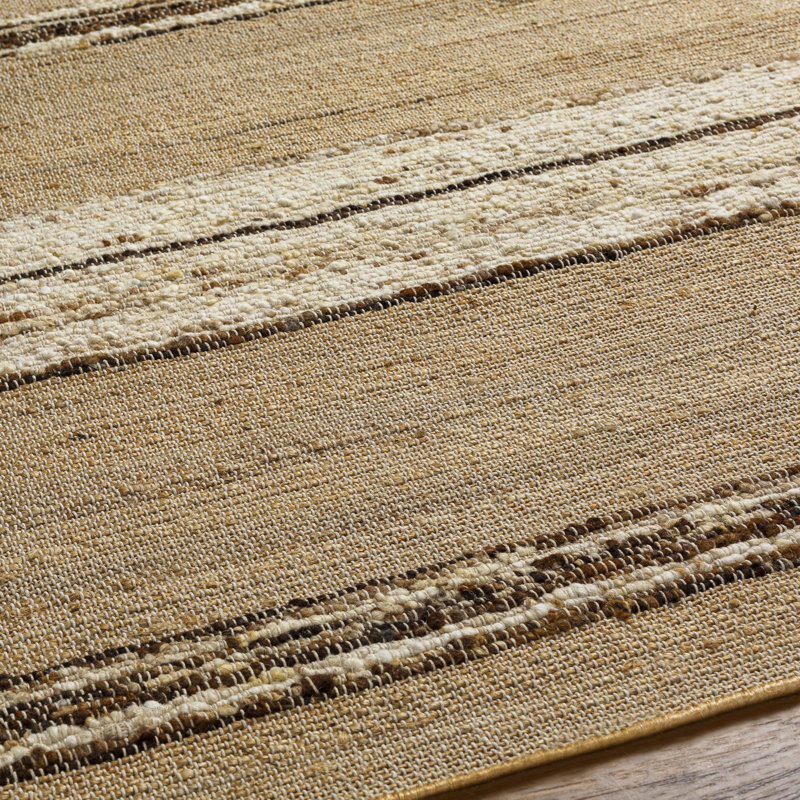 Culbert Striped Handmade Flatweave Jute/Wool Area Rug in Light Gray, Rectangle 5' x 7'6"