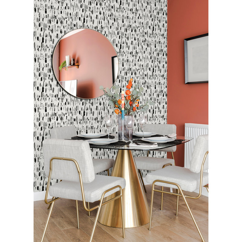Rouleau de papier peint lisse L 33 pi x l 20,5 po Amrin Dwell Brushstrokes, Noir