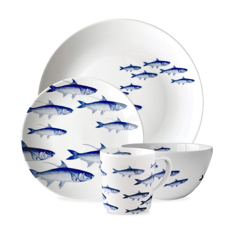 School Of Fish Porcelain Dinnerware Set
