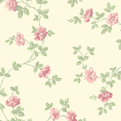 Papier peint avec sentier de roses historique 32,7 pi x 20,5 po Heilyn