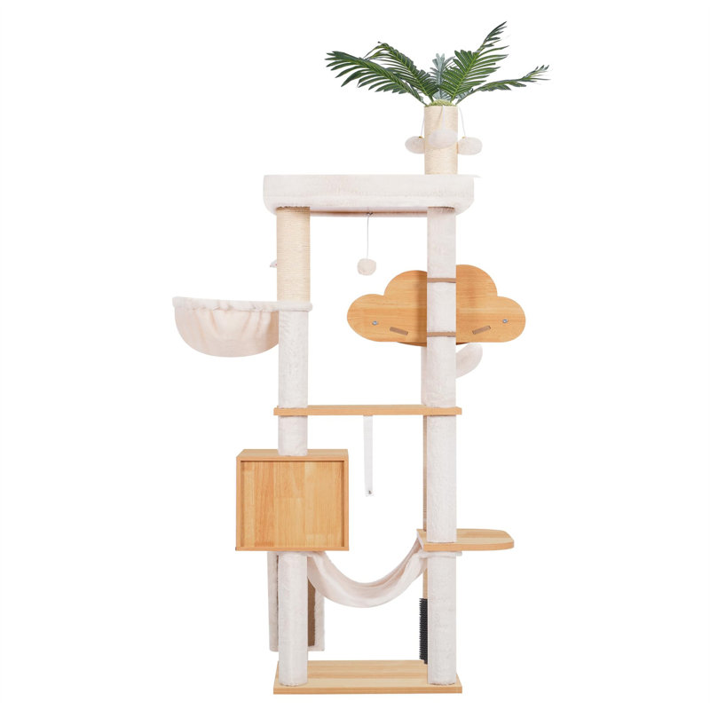 61.42'' H Cat Tree, Beige/Natural