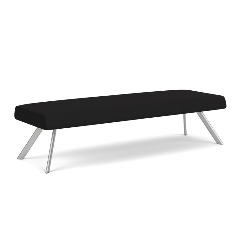 Banc de réception Willow, Noir Visite Libre - tissu uni, Argent argent