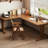 Nut-brown L-Shaped Solid Wood desk-1136640220-1136640801