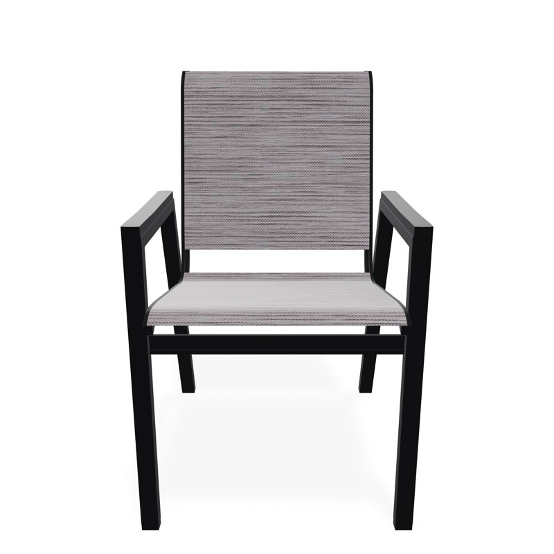 Bazza Outdoor Dining Chair, Fossil, Black