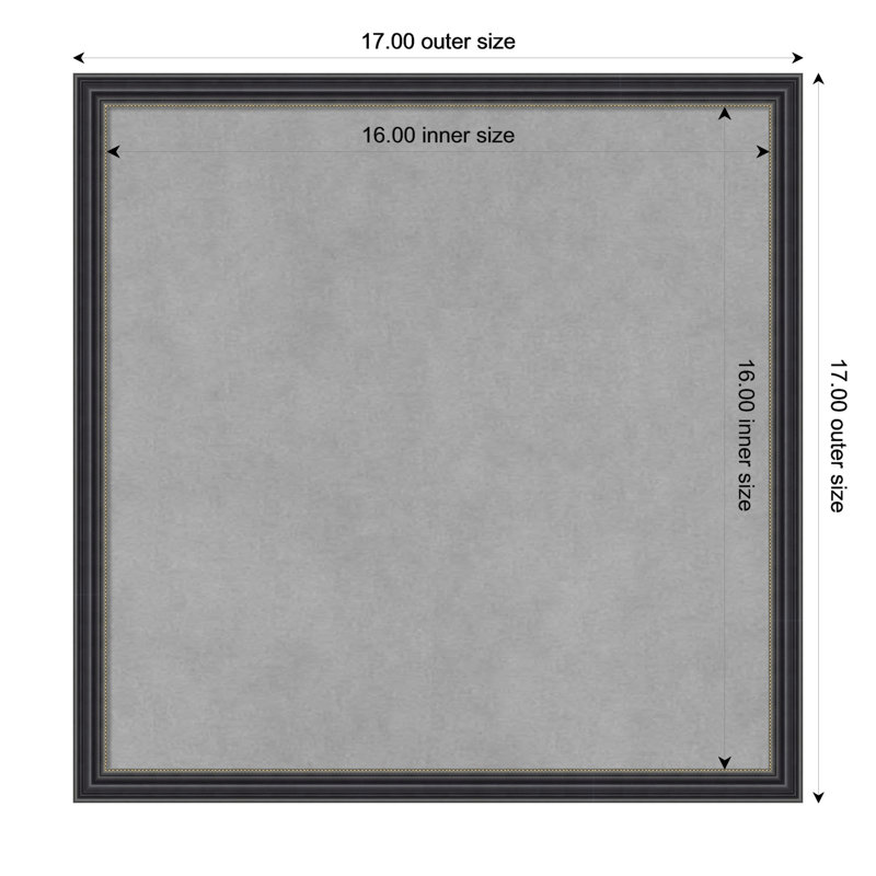 Élégant tableau magnétique à cadre étroit noir, H 17 po x l 17 po