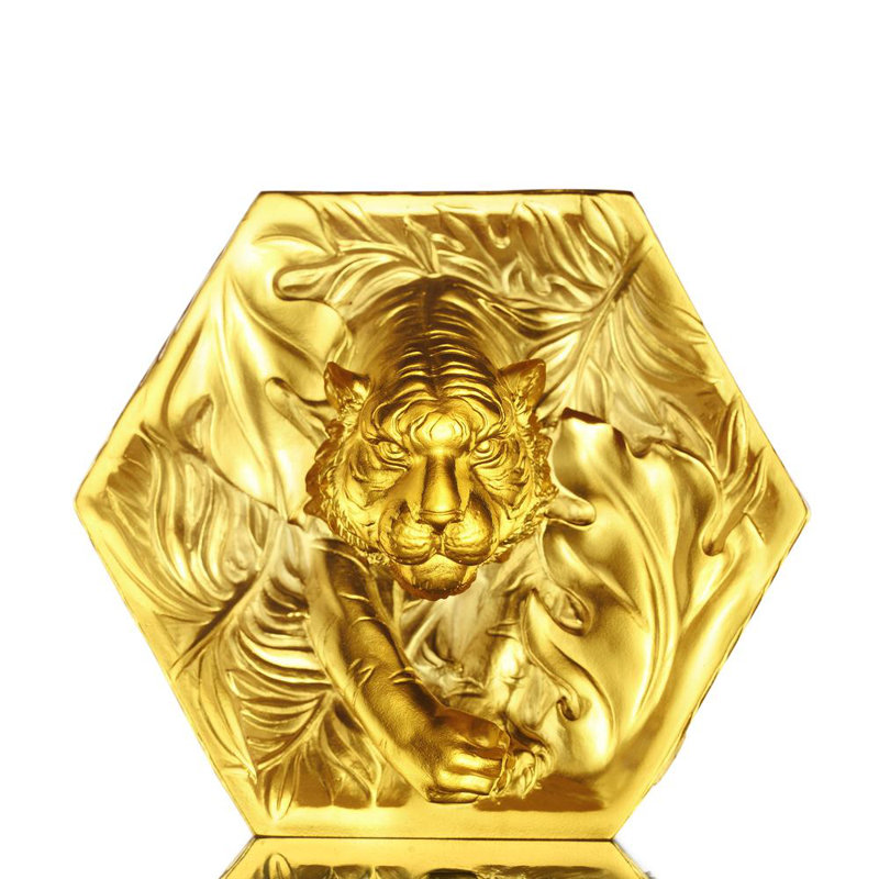 Tigre de cristal, zodiaque chinois, avancée courageuse, Ambre clair