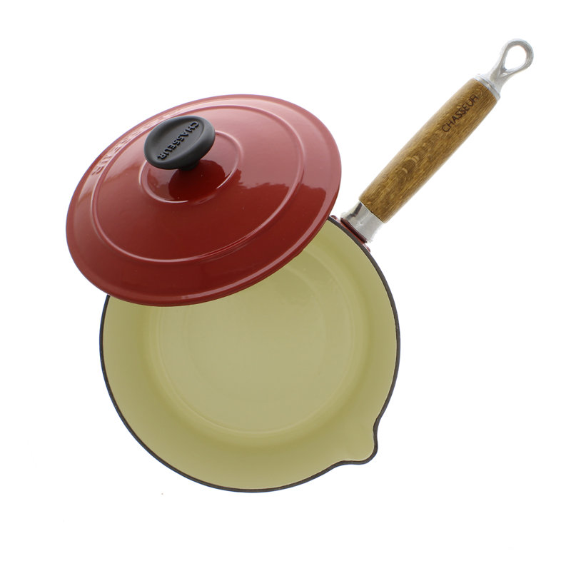 2.5 Quarts Enameled Cast Iron Saucepan, Red