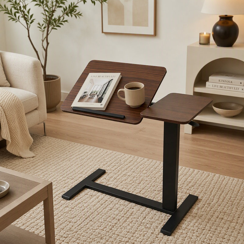 Table de chevet pliante, Noyer / noir