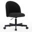 Chaise de bureau/de salon en tissu polaire teddy - Chaise de coiffeuse compacte pivotante à dossier haut et mignonne-1929663100