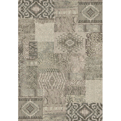 Tapis gris clair Dobromir Ikat