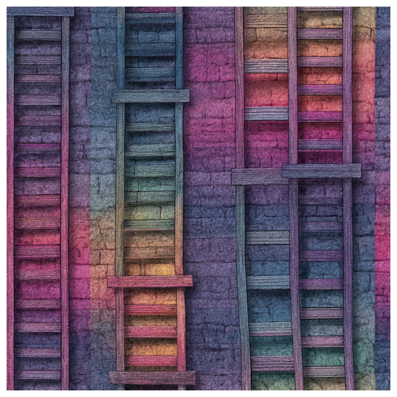 Tapisserie murale échelle - Décoration murale abstraite, H 104 po x 88 avec 4 œillets