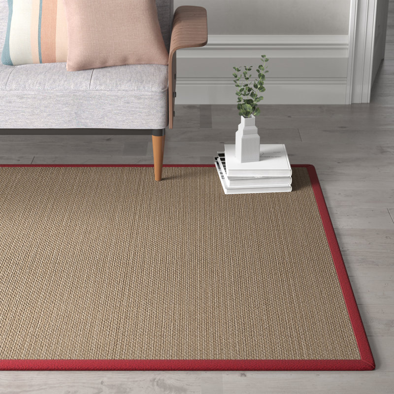 Essie Sisal Linen/Red Rug, Rectangle 200 x 300cm