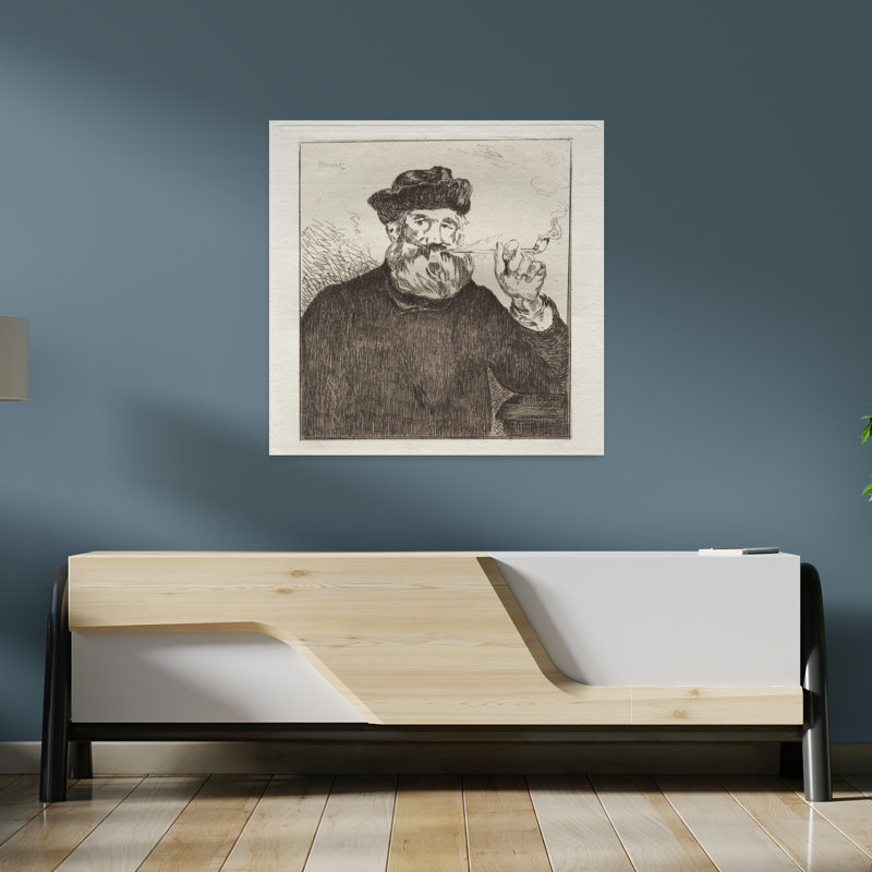 Affiche murale contemporaine abstraite « Le fumeur », H 36 po x l 36 po