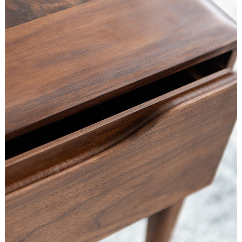 Table basse moderne en bois massif minimaliste avec tiroirs, H 15,35 po x L 47,24 po x l 23,62 po