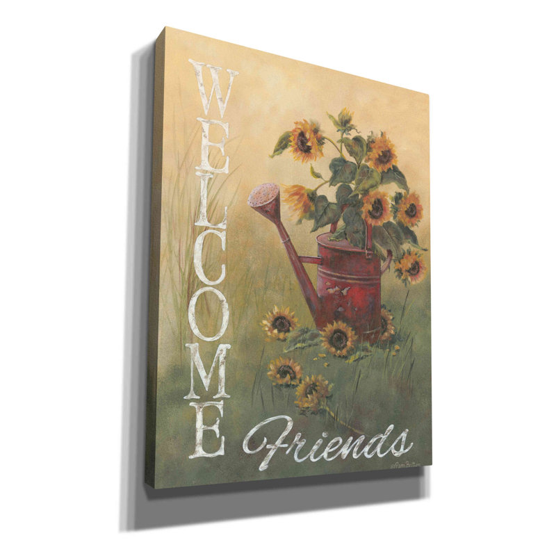«A Sunflower Welcome» par Pam Britton, art mural sur toile, H 16 po x l 12 po x P 0,75 po
