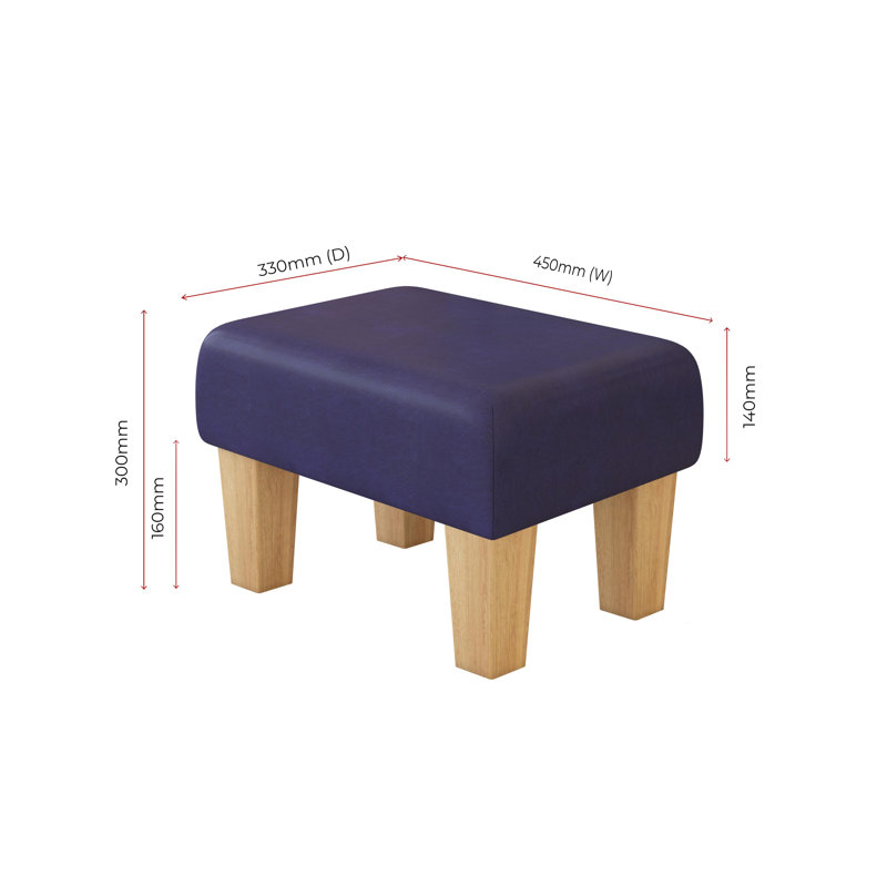 Acierno Mahogany Wood Contemporary Leg - Faux Leather, Blueberry Blue, Natural