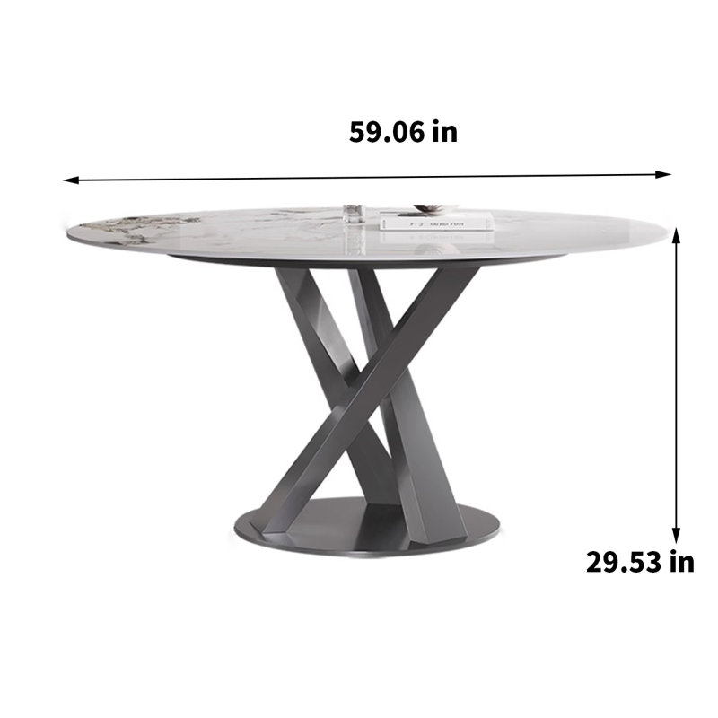 Table de salle à manger, H 29,53 po x L 59,06 po x l 59,06 po