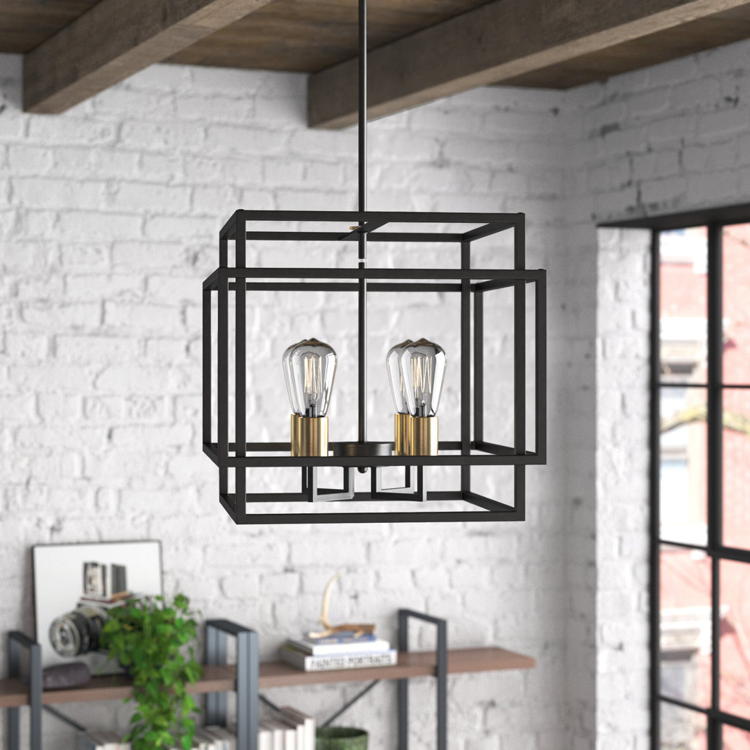 Botho 4 - Light Dimmable Lantern Square / Rectangle Chandelier 17 Stories