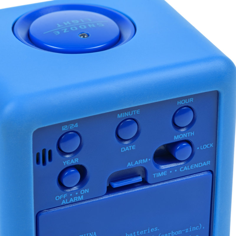 Digital Soft Cube Alarm Tabletop Clock in Blue
