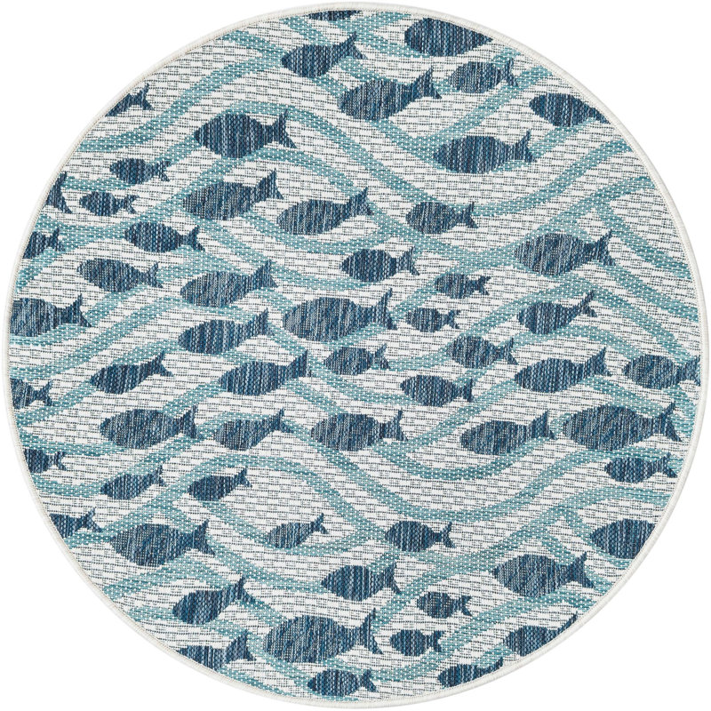 Tapis intérieur / extérieur d'extérieur Coastal, Rond 3 pi 1 po