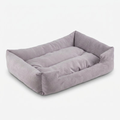 Plush Bolstered Rectangle Cuddler Pet Bed