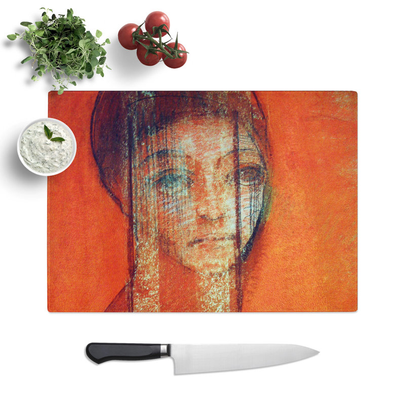 Veiled Woman by Odilon Redon Chopping Board, 0.4cm H x 20cm W x 28.5cm L