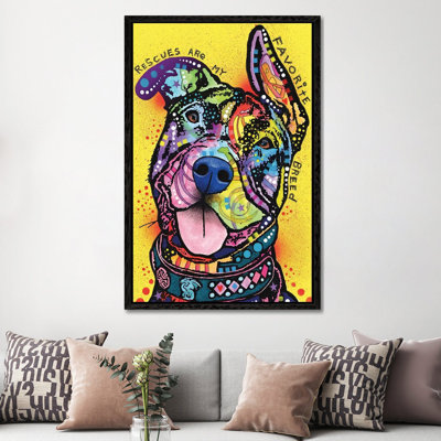 Rescues Are My Favourite Breed by Dean Russo - Print on Canvas