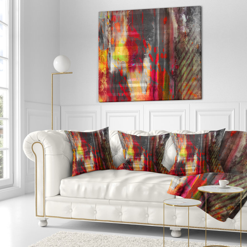 Red Decorative Design - Abstract Printed Throw Pillow