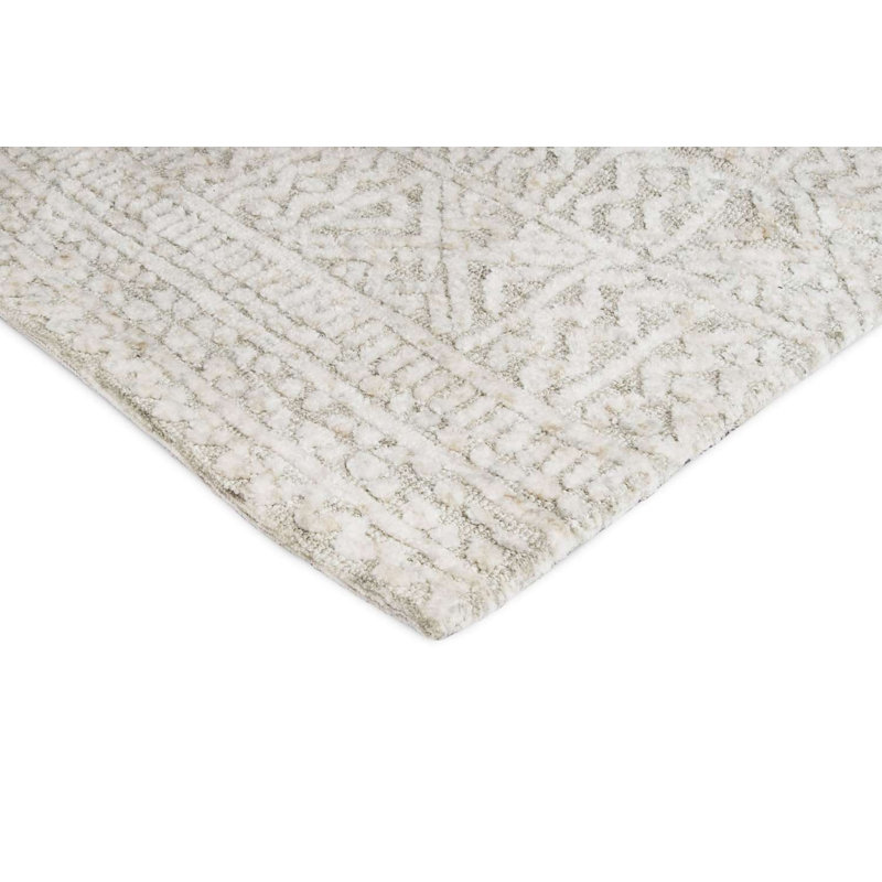Tapis gris en microfibre Asencion, Tapis de couloir 2 pi 7 po x 16 pi 1 po