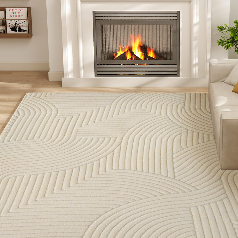 Solid Colour Jacquard Area Rug, Square 160 cm