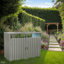 Remise en métal pour poubelle extérieure avec portes verrouillables et couvercles relevables, rangement en acier galvanisé pour le jardin ou la cour-113586094