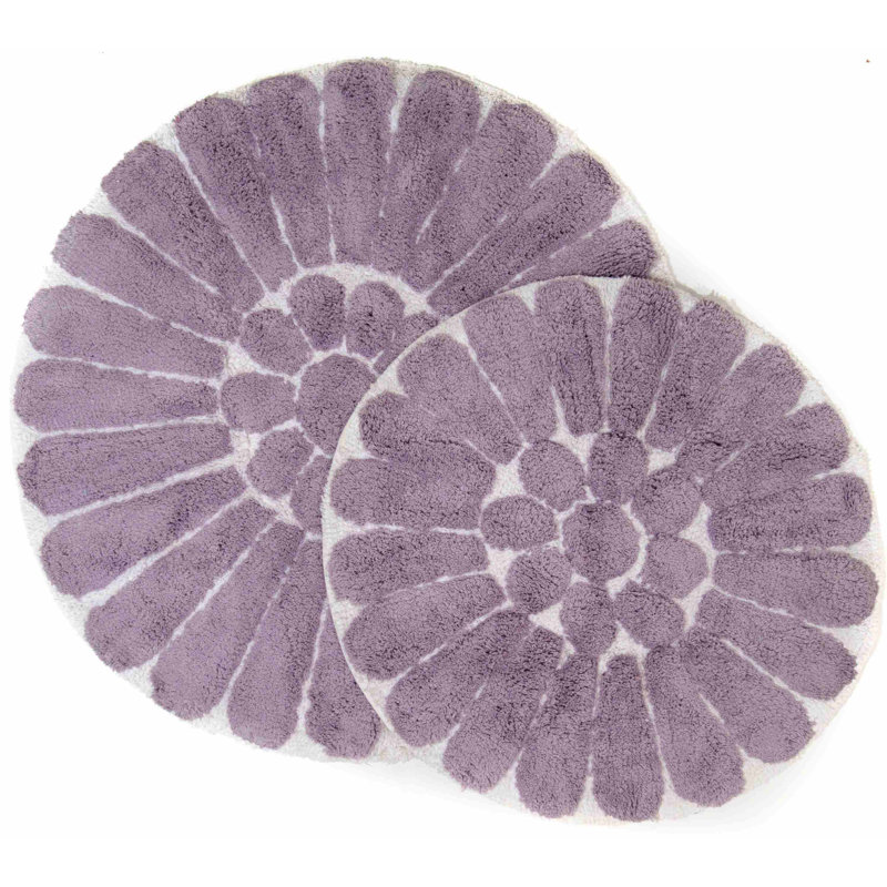 Tapis pour salle de bain Cressona, Blanc / lilas