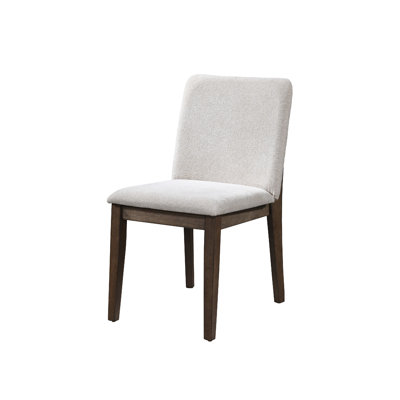 Ony Dining Side Chair Set Of 2, Cream Seat & Back Cushion, Brown